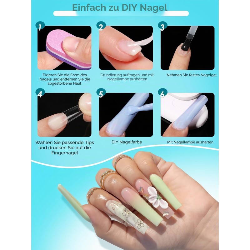 Adonafy Tips for Gel Nails, Pack of 240: Soft Gel