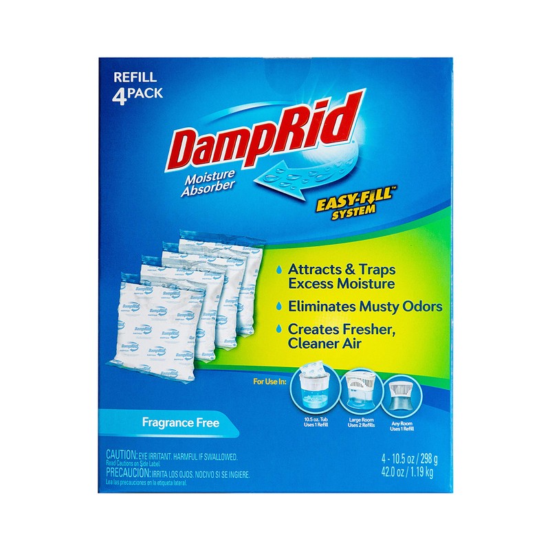 DampRid 10.5 oz Fragrance Free Absorber Easy Fill Refill Packs-4