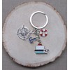Key Ring Bag Charm Nautical Boat Compass Anchor Life Ring