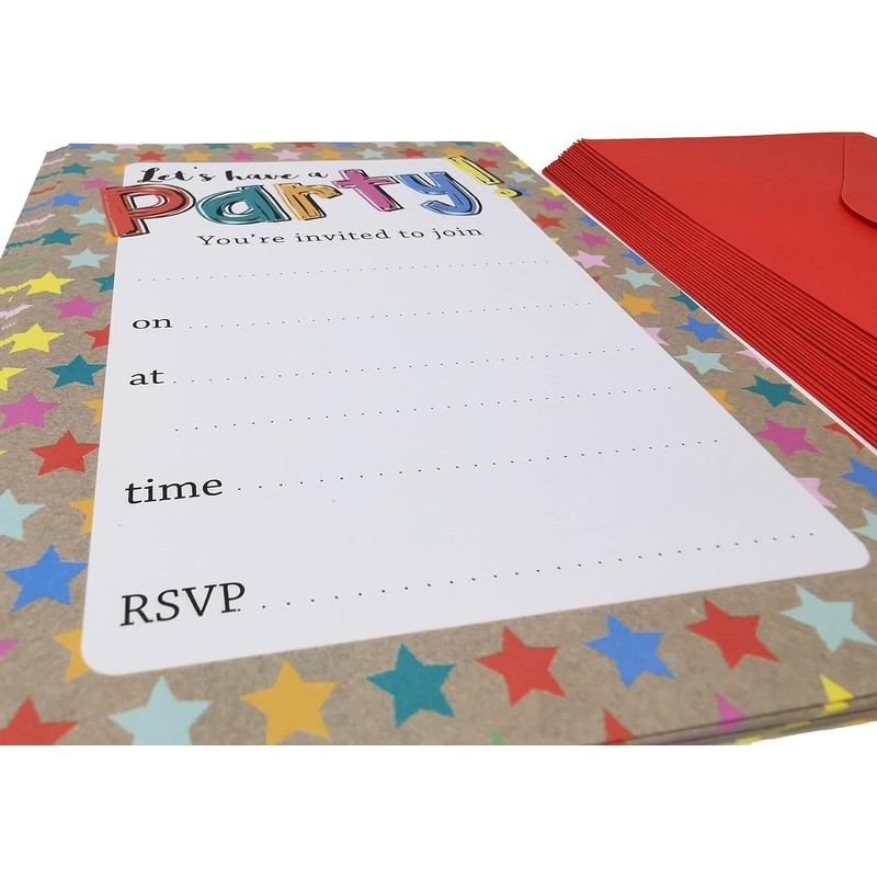 YLAB - 40 Party Invitations & Envelopes - Let's Have