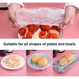 100 PCS Disposable Shower Caps Plastic Clear Hair Cap Elastic Waterproof Hair Bath Caps for Women Hotel Hair Salon Travel Spa Home Use Beauty Salon Accessories Cleaning Supplies (42CM)