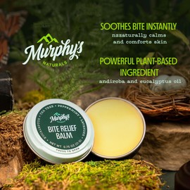 Murphy’s Naturals Insect Bite Relief Balm, Travel-Friendly, Soothes Bug Bites with Plant-Based Oil, Fast-Acting, Easy Application, 0.75oz