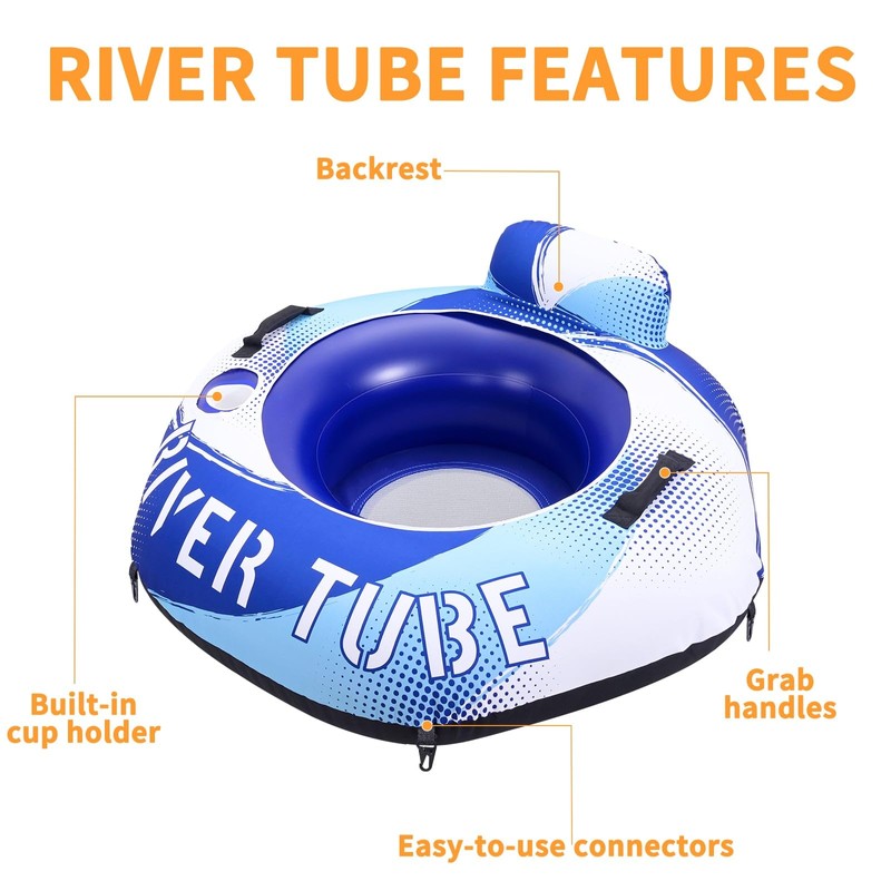 WERNNSAI 54" River Tube, Heavy Duty Inflatable Pool Float with