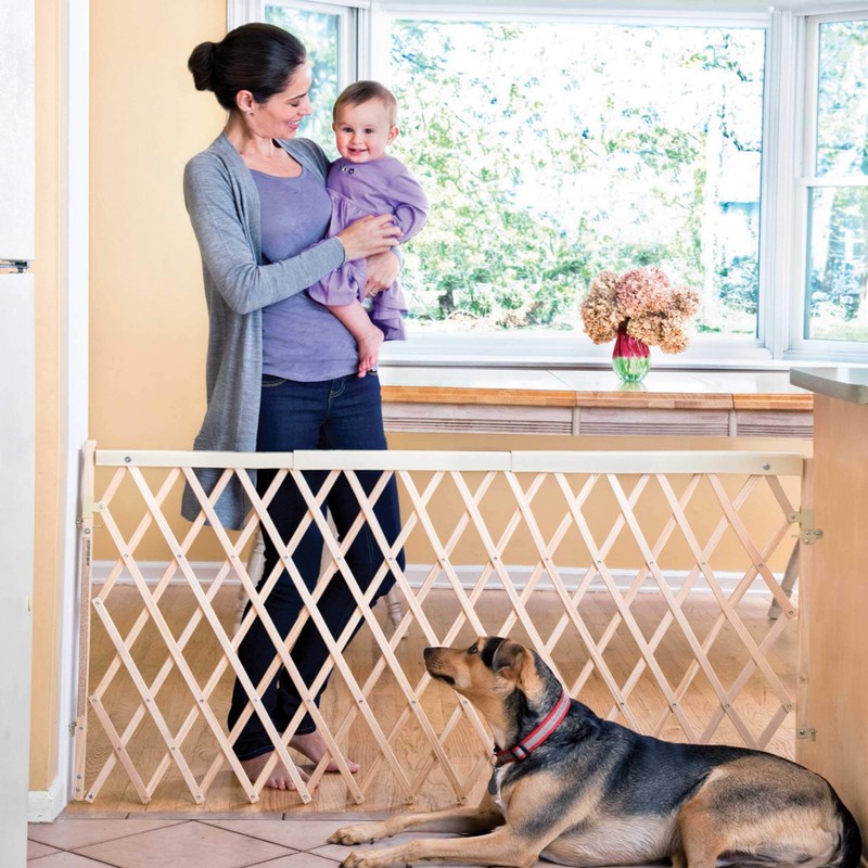 Evenflo Expansion Walk-Thru Room Divider Baby Gate, Natural Wood