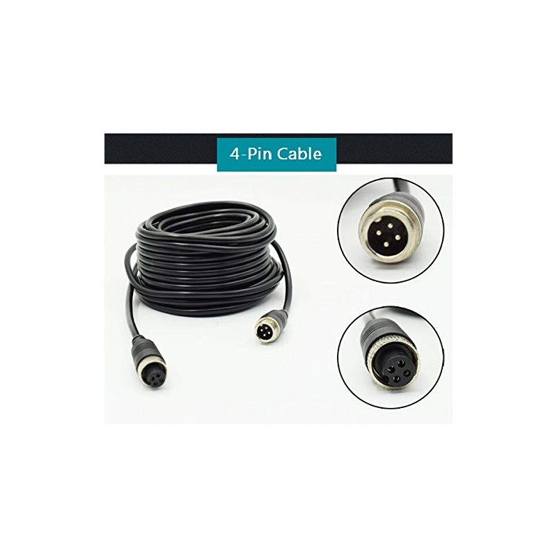 Fookoo 10 Meter Extended 4-pin Cable for Wired Backup Camera