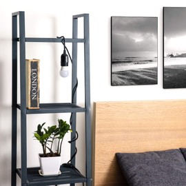 kwmobile E27 Lamp Holder with Switch - 5 m Textile Cable - E 27 Socket Power Cable with Screw Ring Switch - Lamp Suspension Lamp Cable Black