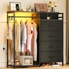 KKL Dresser for Bedroom with Clothes Hanging Rack, Reversible Bedroom