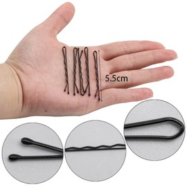 200 Count Bobby Pins Hair Styling Pins Hair Clips with Invisible Wave Hairgrip Barrette Hairclip Bulk Hair Accessories for Women Girls Kids - Black