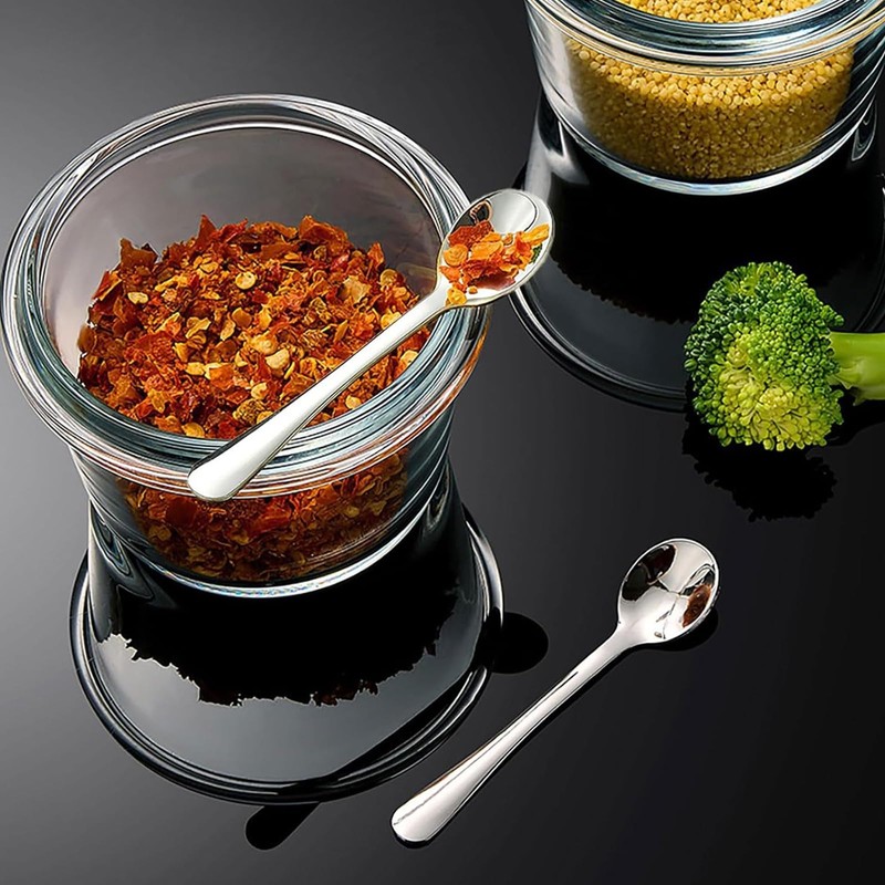 DEFIYEAR 8 Pack Tiny Spoons for Spices Jars, Stainless Steel