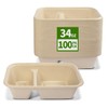 AICHEF 100 Pack 2 Compartment Paper Bowls for Chip Dip,
