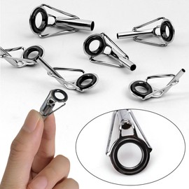 Fishing Rod Repair Tip Ring Rod Ring Stainless Steel Ceramic Tip Rings Kit Fishing Rod Guides Rod Rings for Repair Replacement Pole Building