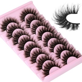 False Eyelashes Lashes Thick Dramatic Lashes Faux Mink Eyelashes Fluffy D Curl Cat Eye Lashes Like Eyelashes Extension Reusable False Eyelashes Wispy Lashes 8 Pairs Volume Fake Lashes Pack