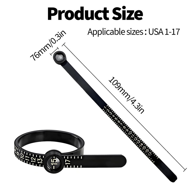 2 Pcs Ring Sizer - Finger Size Measuring Tool with