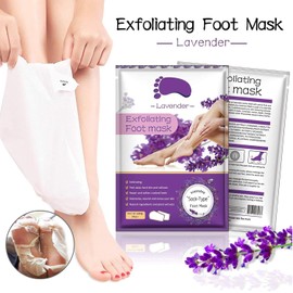 Máscara Exfoliante para Pies 2 Piezas, Elimina Callos y Piel Muerta, Deja los Pies Suaves como de Bebé, Foot Mask Exfoliante Unisex para Renovar y Suavizar la Piel (Púrpura)