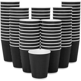D&S* MART [50 Pack, 12 OZ Takeaway Coffee Cups, Disposable Insulated Ripple Hot Paper Cups, Coffee Cups for Takeaway Coffee, Tea or hot Liquids
