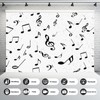 Music Note Backdrop Black Musical Note Doodle Pattern on White