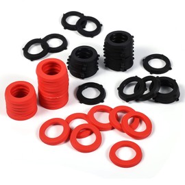 AIEX 50pcs Garden Hose Washer, Rubber Seals Ring Water Hose Gasket for Hose Washers and Water Faucet Fittings (Black, Red)