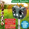 Ultrasonic Solar Animal Repeller 5 Modes with Motion Sensor Flashing