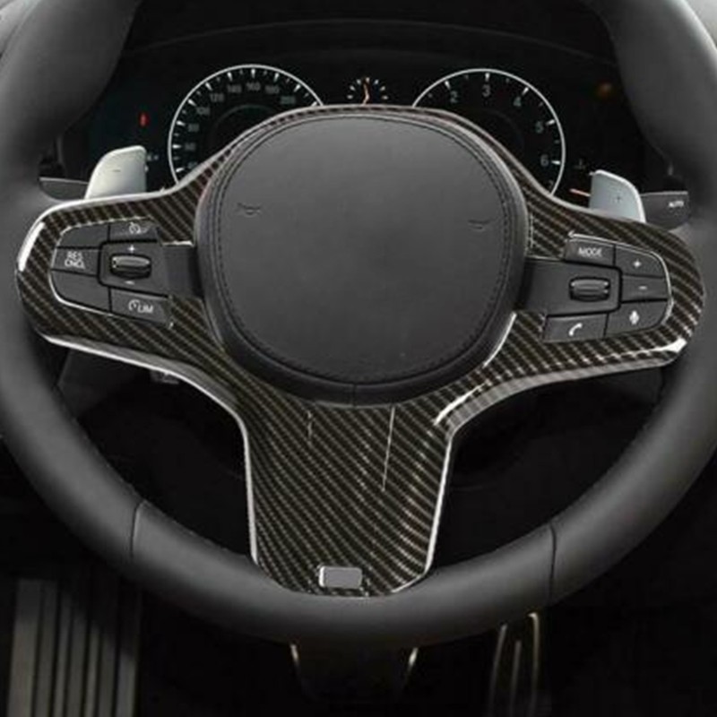 Steering Wheel Button Trim Cover Carbon Fiber Style Fits for