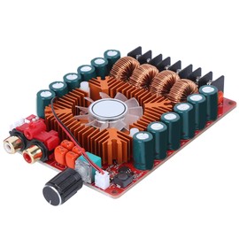 TDA7498E Digital Power Amplifier Board, 2x160W Stereo Audio Module, Black PCB, 15-36V DC, Temperature-Controlled Cooling, High Efficiency