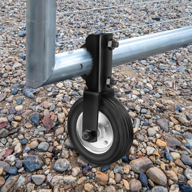 Gate Wheel Supporting Metal Swing Gate, 6" Gate Helper Wheels