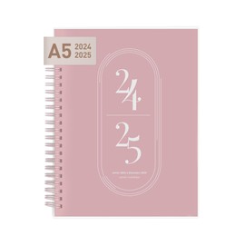 Rileys Planner 2024-2025 Academic Year, 18-Month Academic Weekly Planner - Academic Weekly & Monthly Agenda Planner, Flexible Cover, Notes Pages, Twin-Wire Binding, 20 x 15 cm (Pink, French)