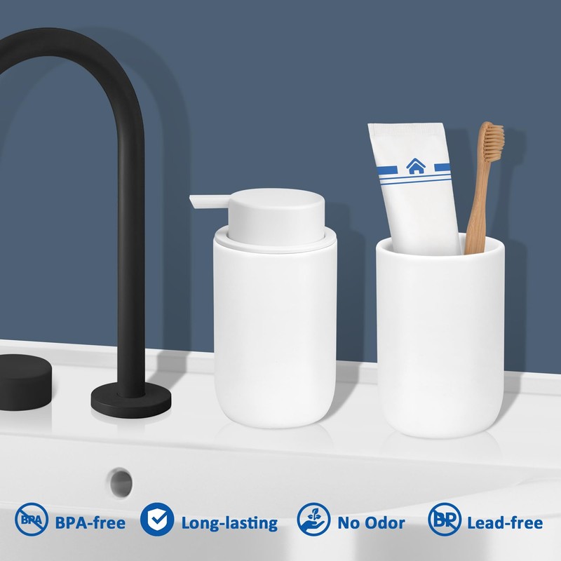 TOOZFO Soap Liquid Dispenser Ceramic with Easy-to-Press Pump Hand Liquid