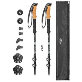 Cascade Mountain Tech Trekking Poles - Aluminum Hiking Walking Sticks with Adjustable Locks Expandable to 54" (Set of 2)
