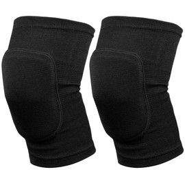 emperoch 1 Pair Sponge Sports Knee Pads, Elastic Non-Slip Knee Pads, Thick Sponge Knee Pads, Black, for Use with Volleyball Knee Pads for Junior Youth Unisex (L)