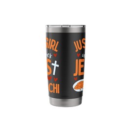 Just A Girl Who Loves Jesus and Kimchi Christian Funny Stainless Steel Insulated Tumbler