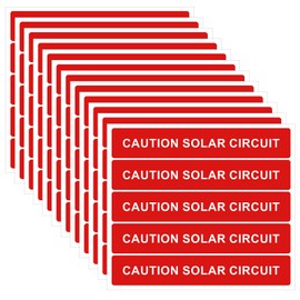 Trandraft 250 Pcs Caution Solar Circuit Stickers - Pv Safety Warning Labels Photovoltaic System Safety Vinyl Sign for Solar Installers