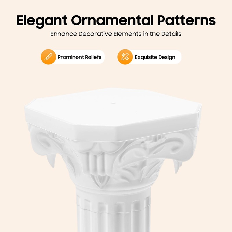 4Pcs Wedding Roman Column, Artistic Roman Column Statue Party Flowerpot