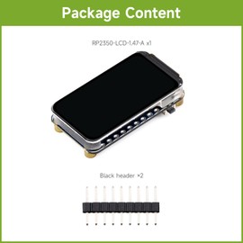 Waveshare RP2350 1.47 Inch Display Development Board, 172 x 320, 262K Colour, RP2350 Dual-Core Microcontroller, 150 MHz, with Colourful RGB LED, Type-C USB Port, Without Header