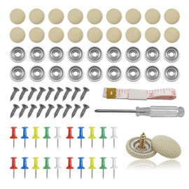60PCS Car Roof Headliner Repair Kit，Auto Roof Snap Rivets Retainer for Interior Ceiling Cloth Fixing Repair Buckle with Installation Tool for Truck, SUV, UV, Car(Beige Grid)