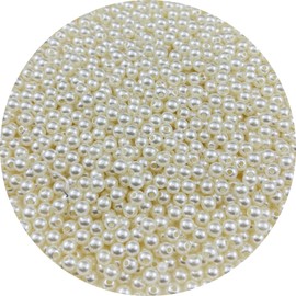 Pinhoollgo 1500pcs 6mm Pearl Beads Ivory Round Pearl Beads with Hole Loose Pearl Beads for Jewelry Making DIY Craft Bracelets Necklaces Earrings Vase Fillers Home Wedding Decoration