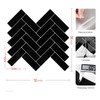 Livelynine 32-Tiles Renter Friendly Black Peel and Stick Backsplash Herringbone