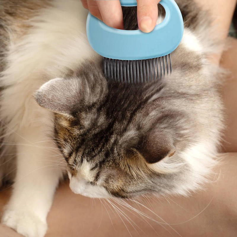 LuckyOpt Cat Comb for Long & Short Haired Cats, Cute
