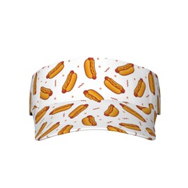 Hot Dog Food Delicious Sports Sun Visor Hatsfor Women Men Adjustable Lightweight Packable Sun Visor Hat Beach Pool Golf Tennis