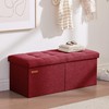 HAUSFRAU 31.5 Inches Ottoman with Storage Bench, Folding Ottoman Bench
