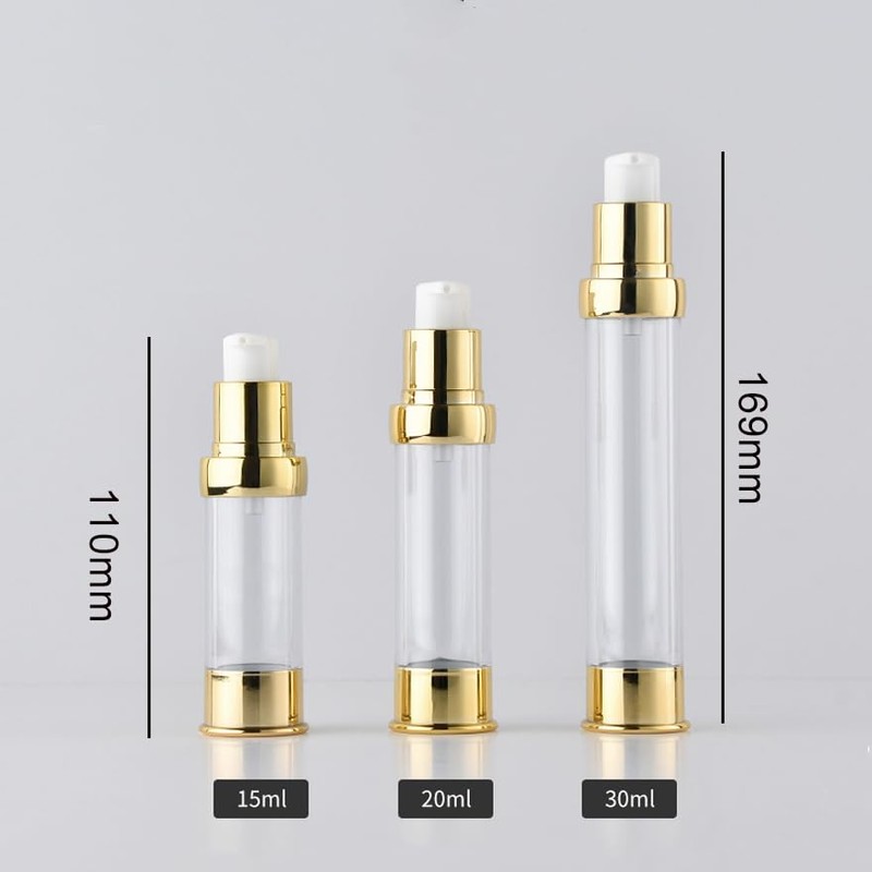 UPSTORE 4Pcs 30ml/1oz Empty Plastic Airless Pump Bottle Refillable Vacuum