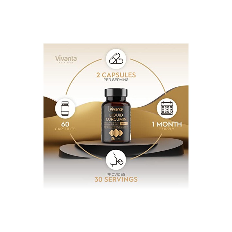 Liquid Curcumin - 60 Capsules - 185x Turmeric or Curcumin