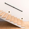 CHONGNI 5FT Stair Railing Indoor, Matte Black Square Tube Handrail,
