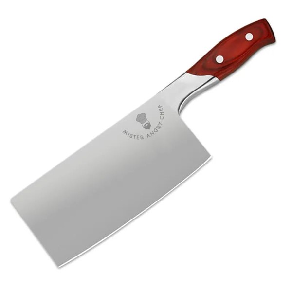 Mister Angry Chef 7 Inch Professional Style Cleaver Knife, Pakka