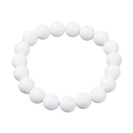 Hemasa White Colour Malaysian Jade Beads Stretch Bracelet for Girls/Woman