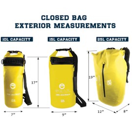 Enthusiast Gear Insulated Dry Bag Floating Cooler – 10L / 15L Roll Top, Leak Proof, Waterproof, Collapsible, with Padded Shoulder Strap - Perfect for Kayaking Fishing Beach Hiking (10 Liter, Yellow)