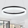 Buccleuch Black LED Chandelier, Dimmable Round Chandelier for Dining Room