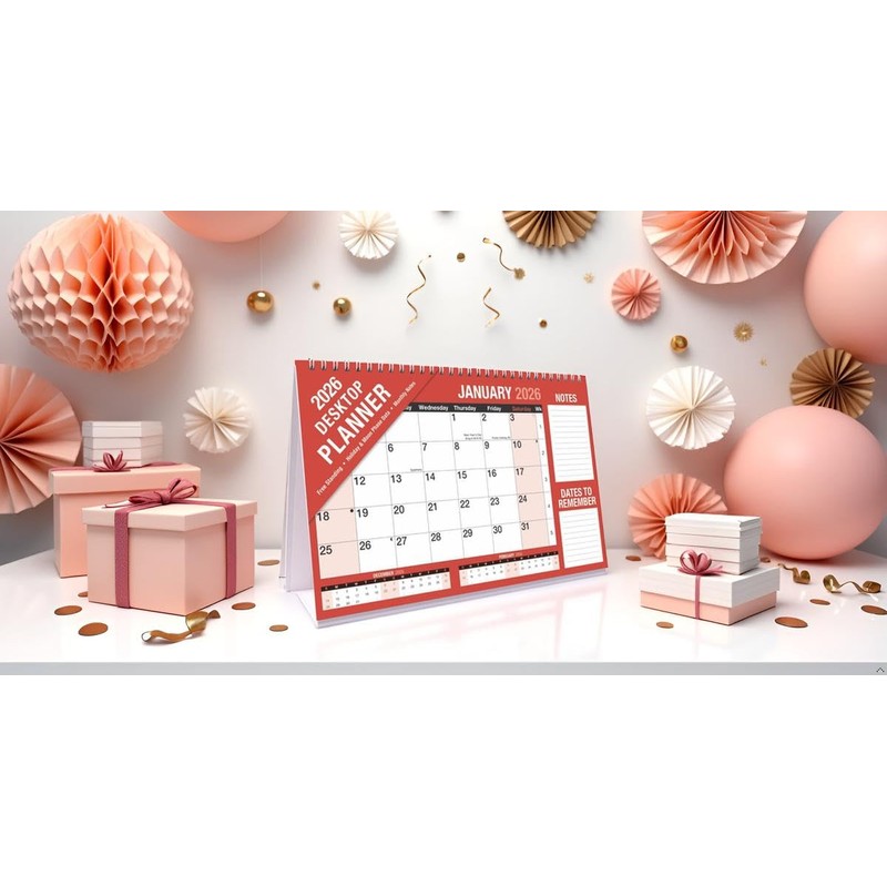 2026 LARGE STAND UP DESK TOP MONTH TO VIEW PLANNER