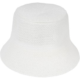 styleBREAKER 04025032 Women's Fishing Hat Made of Airy Woven Paper Straw, Foldable Crushed Hat, Sun Hat, Bucket Hat, White