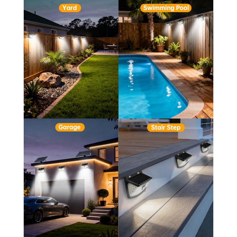 Aootek New Solar Motion Sensor Lights 120 LEDs with Lights