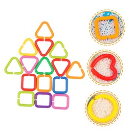 Kisangel Baby Toys for Crib Stroller 35pcs Geometric Link Toys Gentle Touch Toddler Boy for Fine Motor Skills Random Style